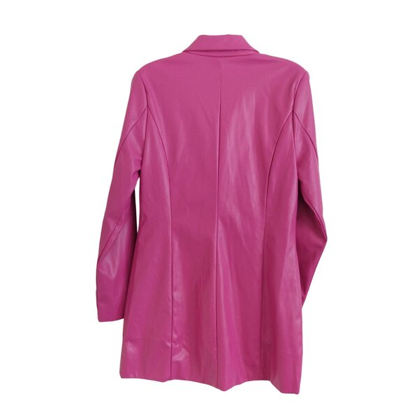 Pink Lily Faux Leather Double Breasted Jacket Blazer New Without Tag Size Large - Picture 7 of 10